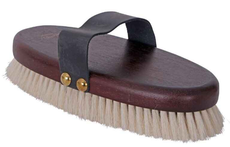 Cavallino Goat Hair Brush with Leather Strap - Red Barn Supply Company