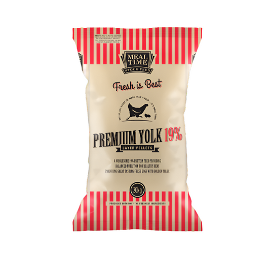 MEAL TIME, fresh is best, Free Range Premium Yolk 19% Layer Pellets-20kg
